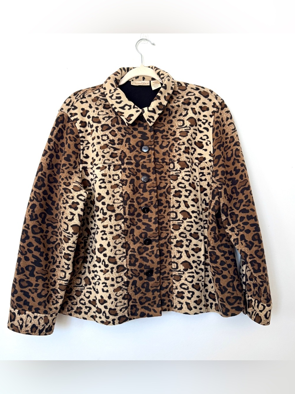 Women’s Y2K Leopard Print Button-Front Jacket - Brown
